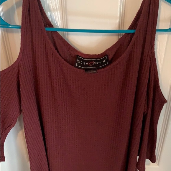 Buckle Brand Cold Shoulder Waffle Knit Top - Picture 4 of 8